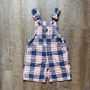 OshKosh B'gosh Blue and Red Overalls Classic Style